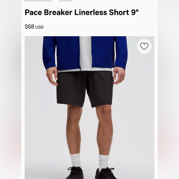 lululemon athletica Black Pace Breaker Shorts - Picture 1 of 7
